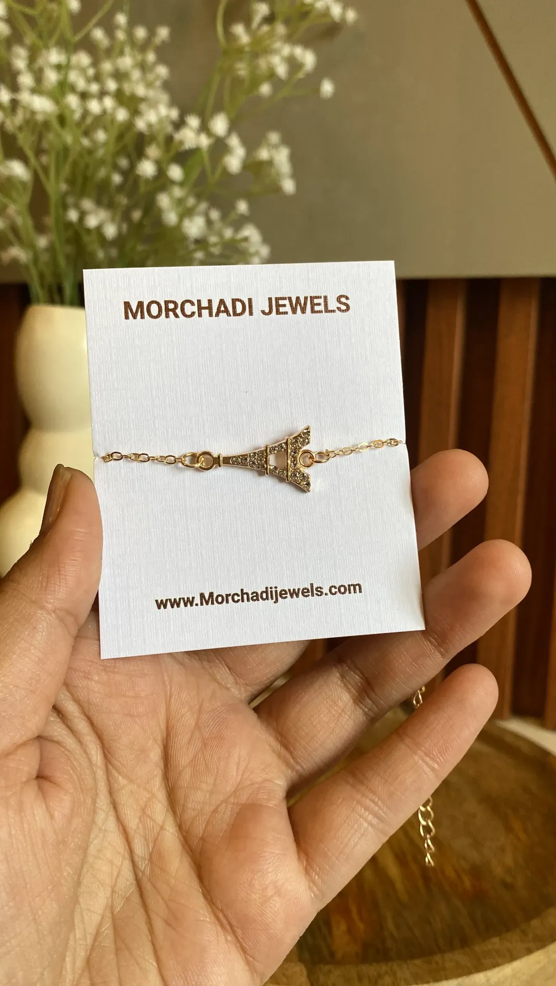 Gold Eiffel Tower Charm Bracelet