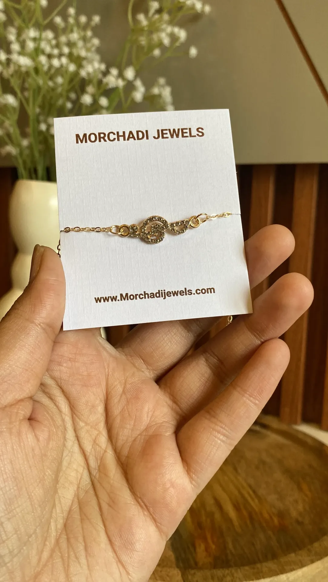 Gold Treble Clef Music Bracelet