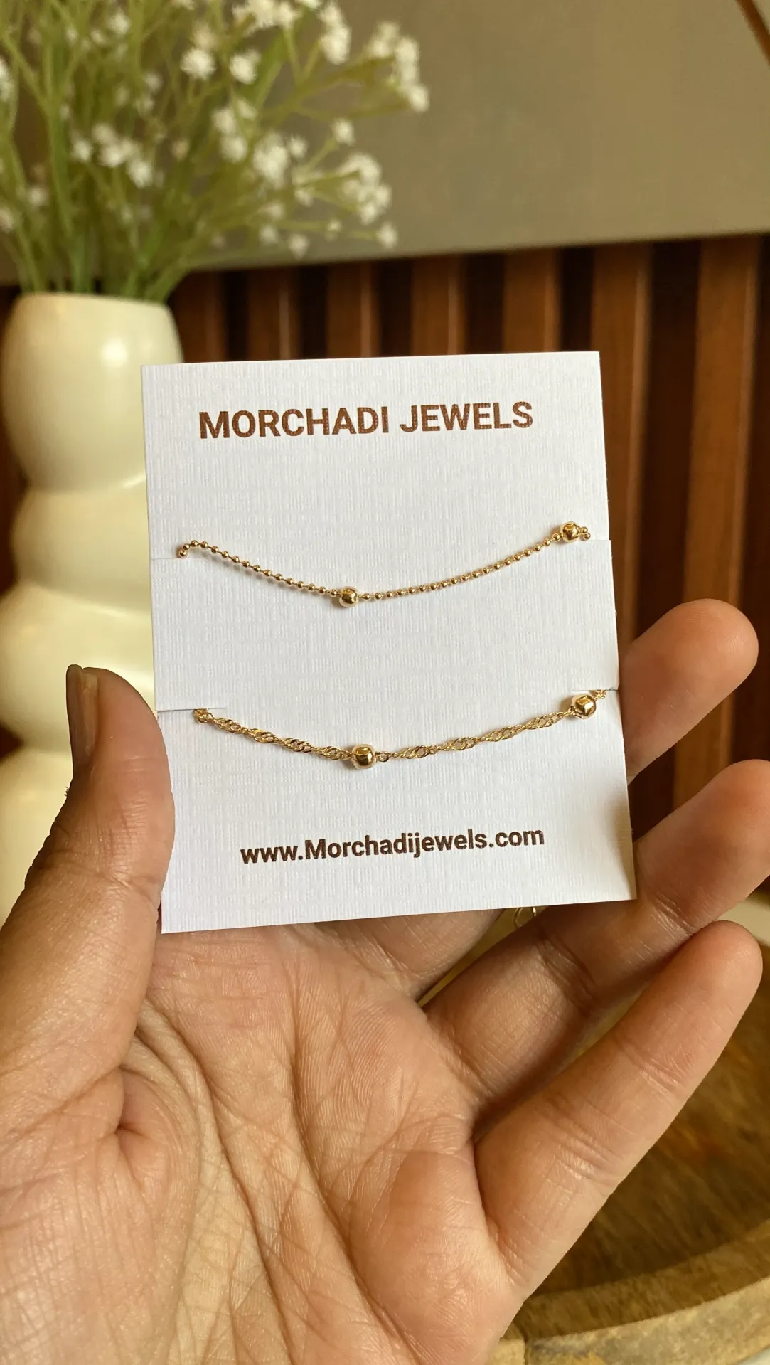 old Dainty Bracelet Combo Set – Minimalist Ball Chain & Shimmering Twisted Link Duo