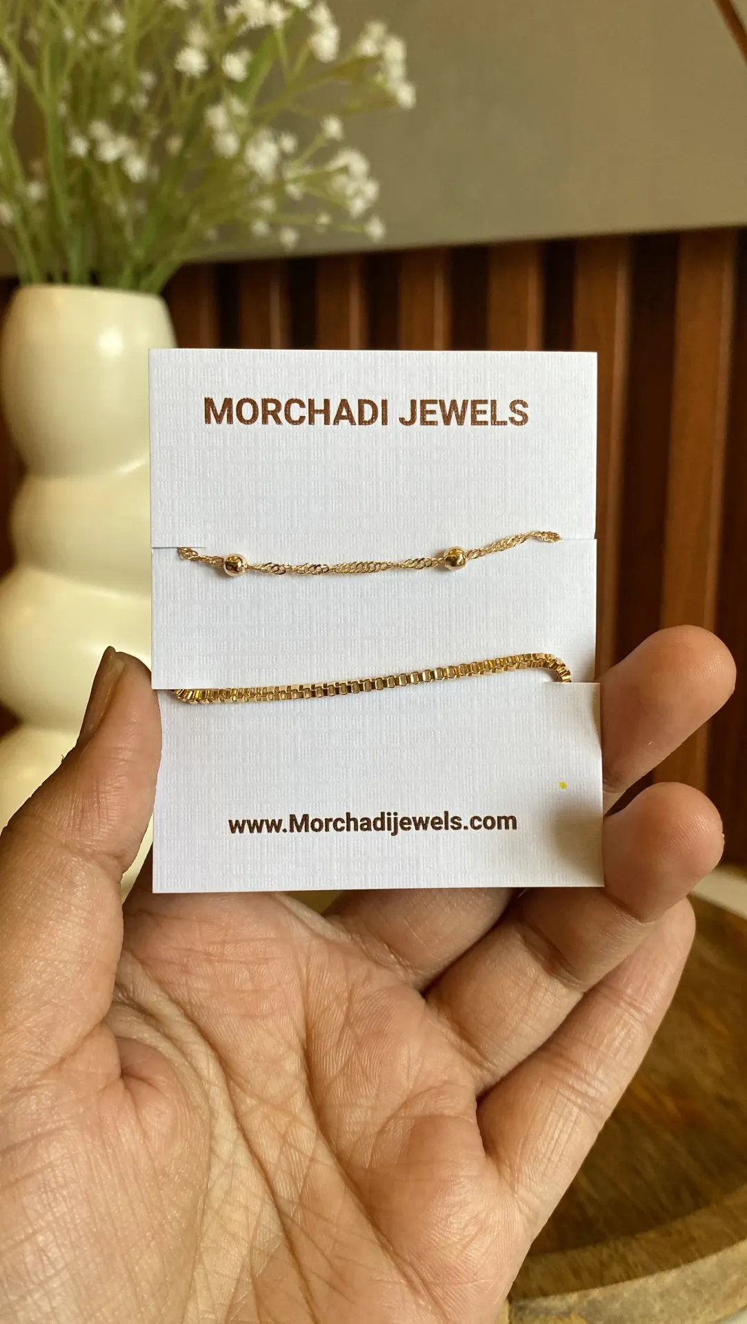 Gold Dainty Bracelet Combo Set – Minimalist Beaded Twisted Chain & Sleek Box Chain