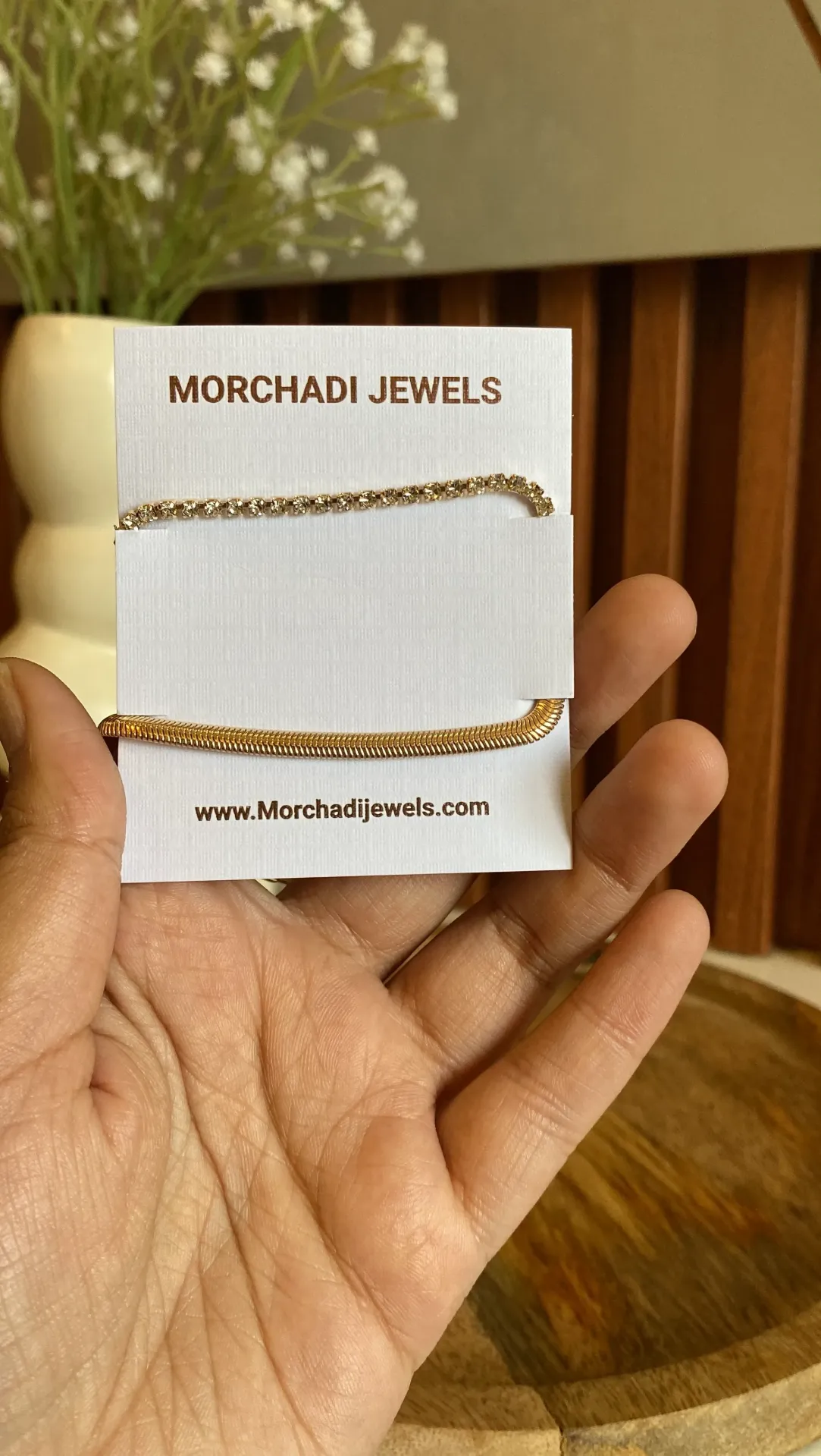 Gold Bracelet Combo Set – Sparkling Crystal Tennis Bracelet & Sleek Snake Chain