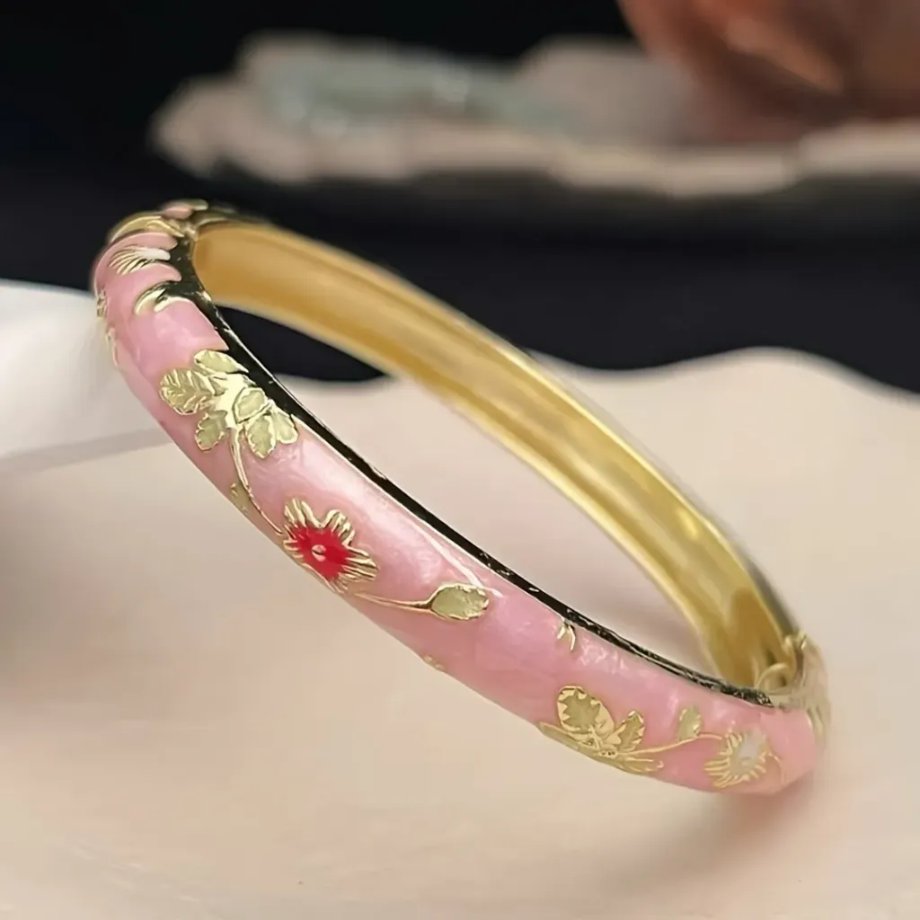 Blush Pink Floral Anti-Tarnish Kada