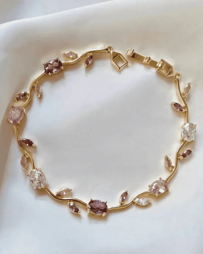 [MJ-126] Blush Crystal Vine Bracelet