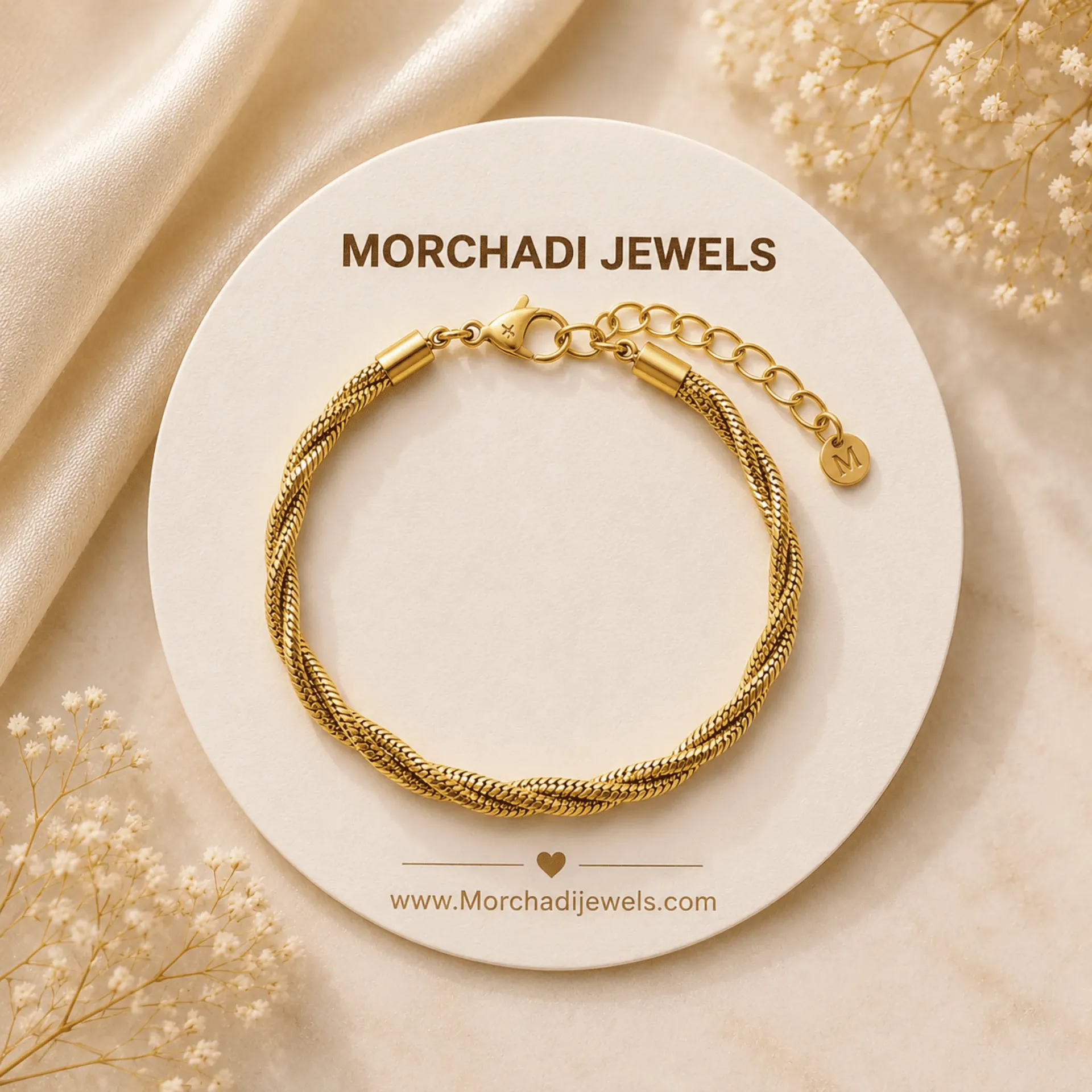 [MJ-037] Anti Tarnish Gold Double Layer Snake Chain Bracelet