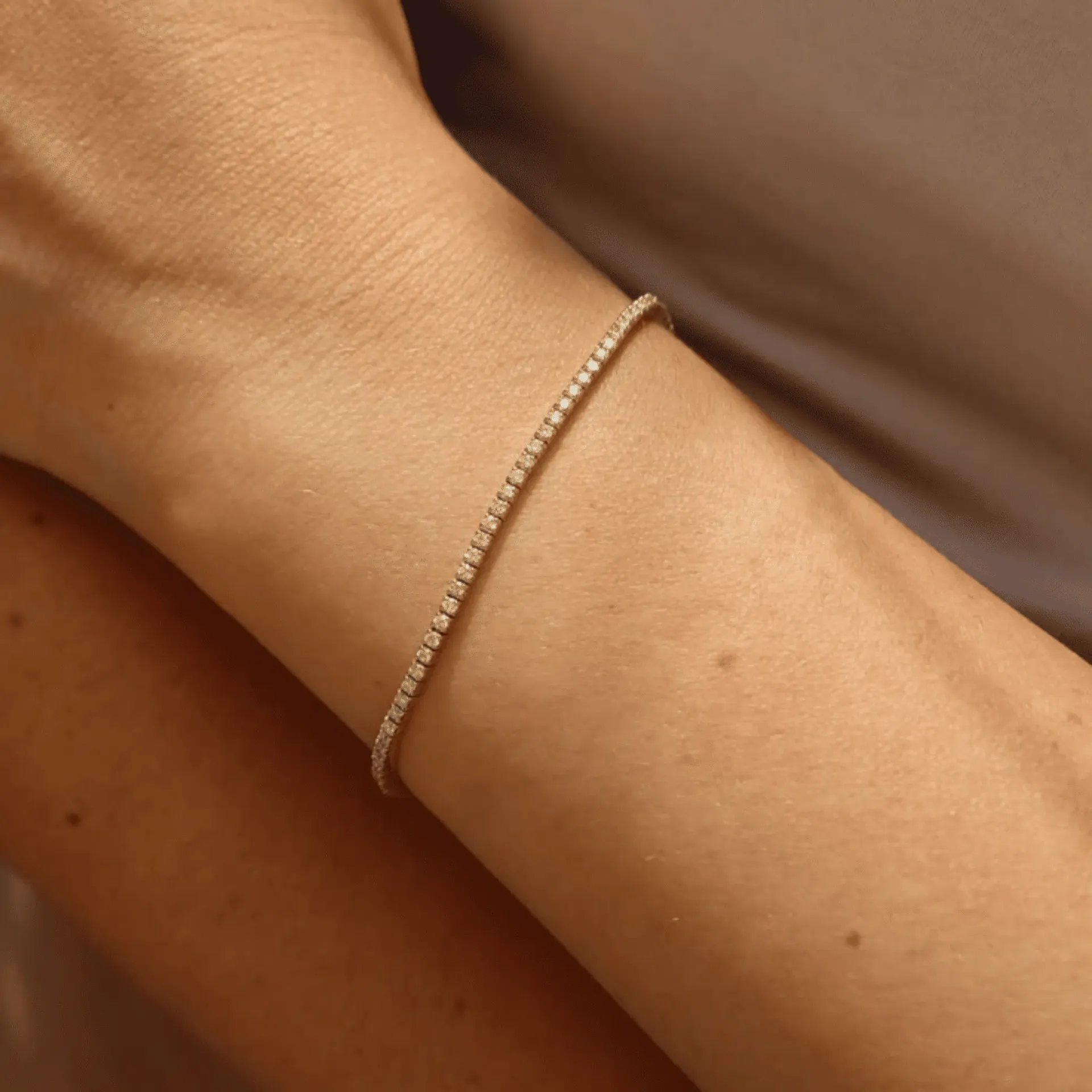 Anti Tarnish Dainty Gold CZ Tennis Bracelet