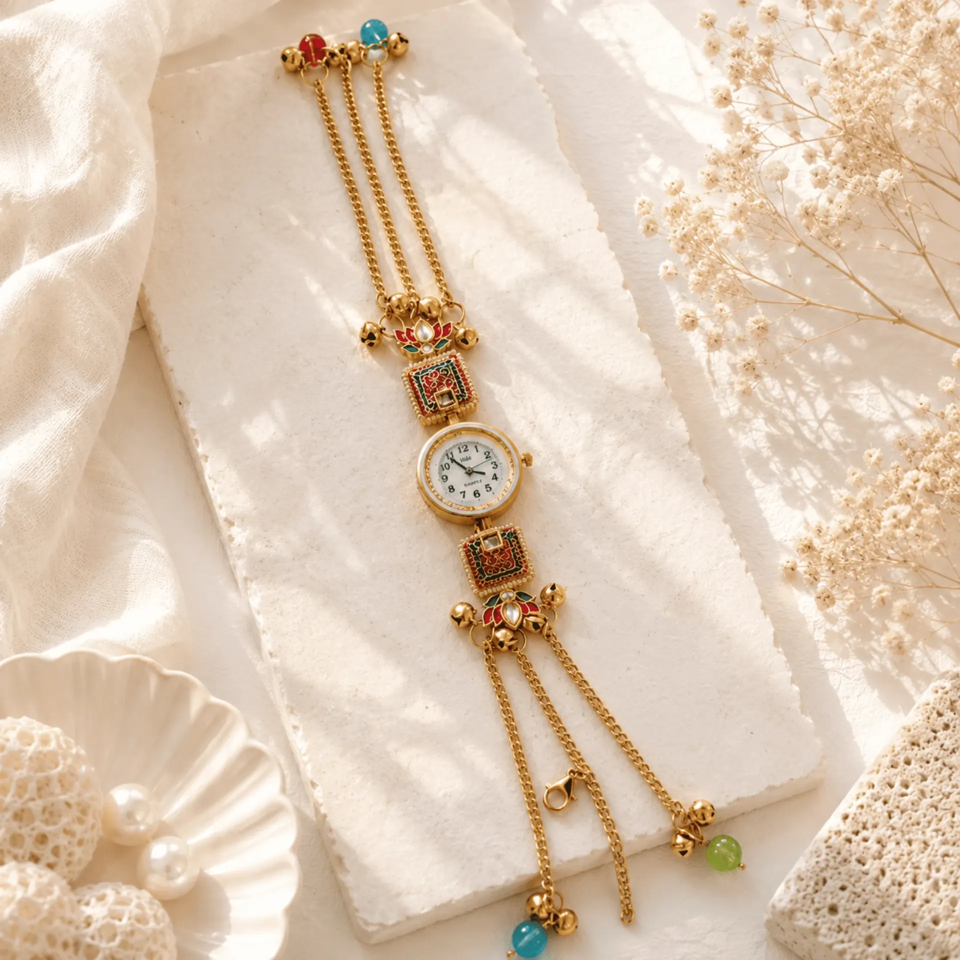 [MJ-361] Kashmiri Meenakari Bracelet Watch for Women