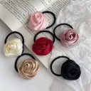 Satin Rose Flower Hair Tie