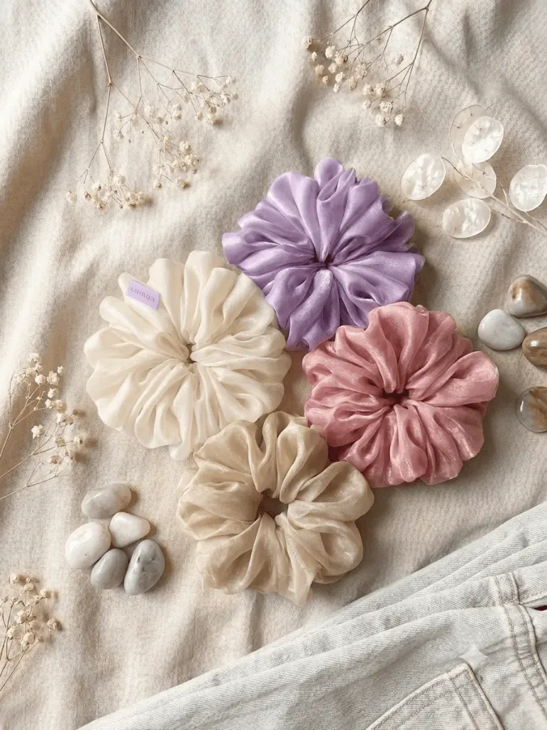 Satin Scrunchies Set of 4 (Small)