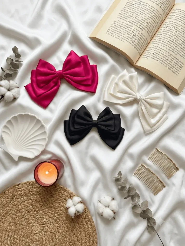 Layered Satin Bow Hair Clip (Combo)