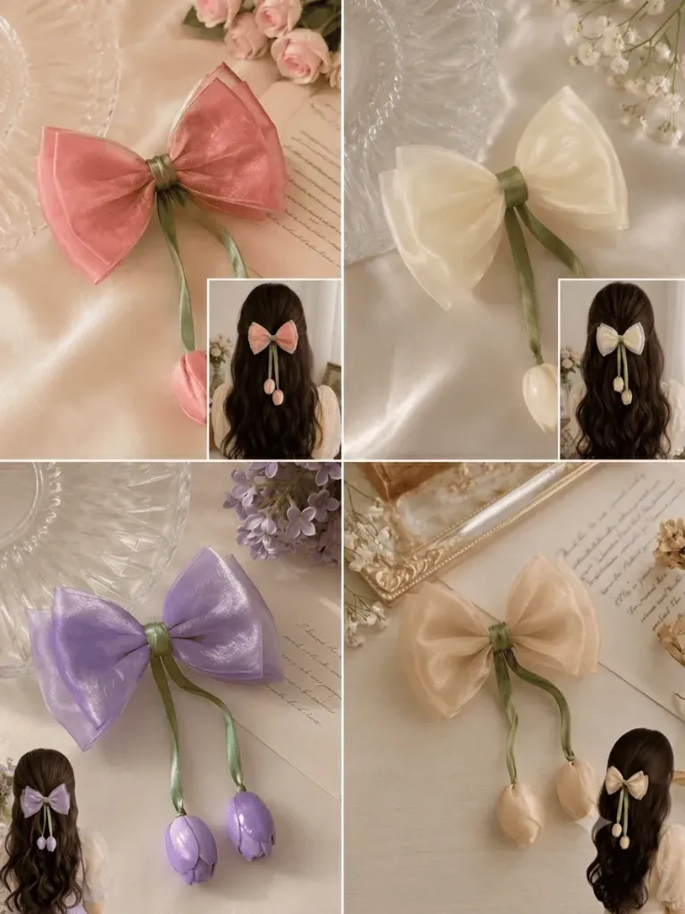Tulip Bow Hair Clip (Combo)