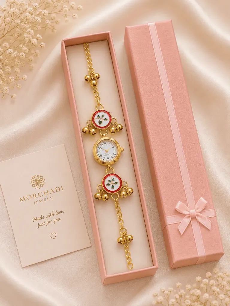 Traditional Meenakari Bracelet Watch for Women