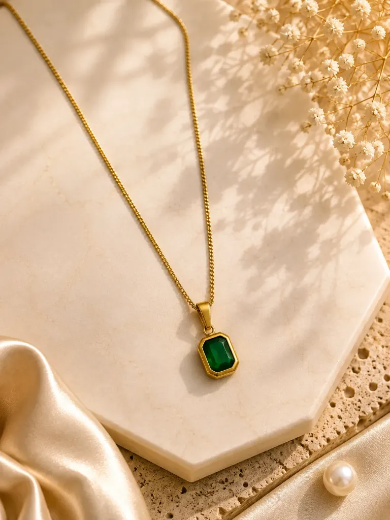 Emerald Green Stone Necklace