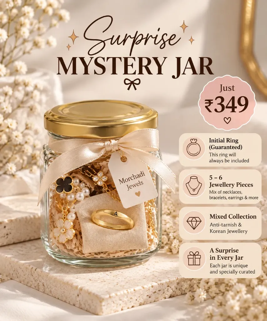 Surprise Mystery jar with Initial letter ring