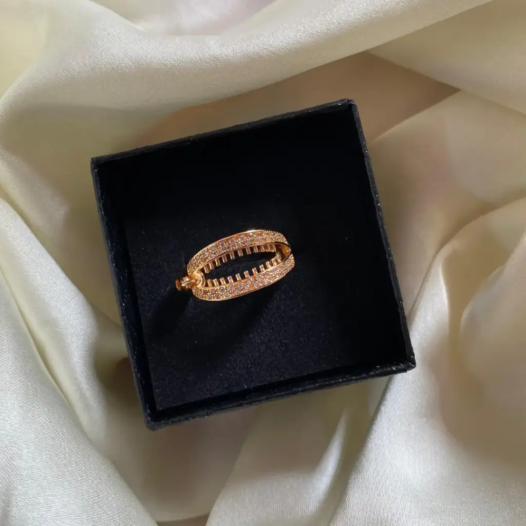 Cowrie Shell CZ Gold-Plated Ring