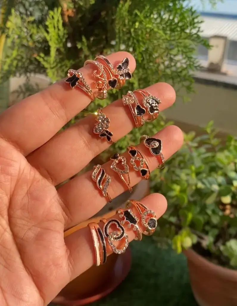 Elegant Rose gold Rings Set of 14