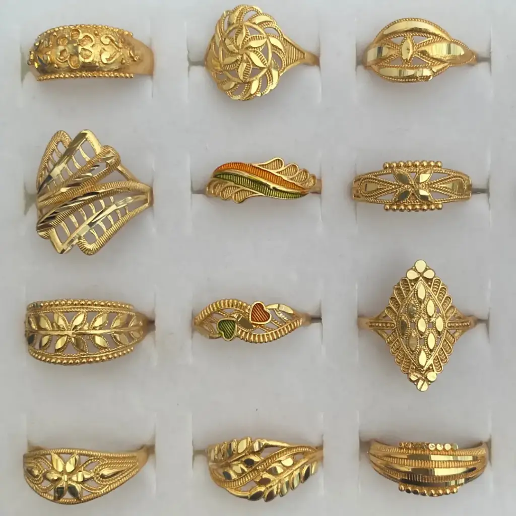Elegant gold Plated Rings Set of 12