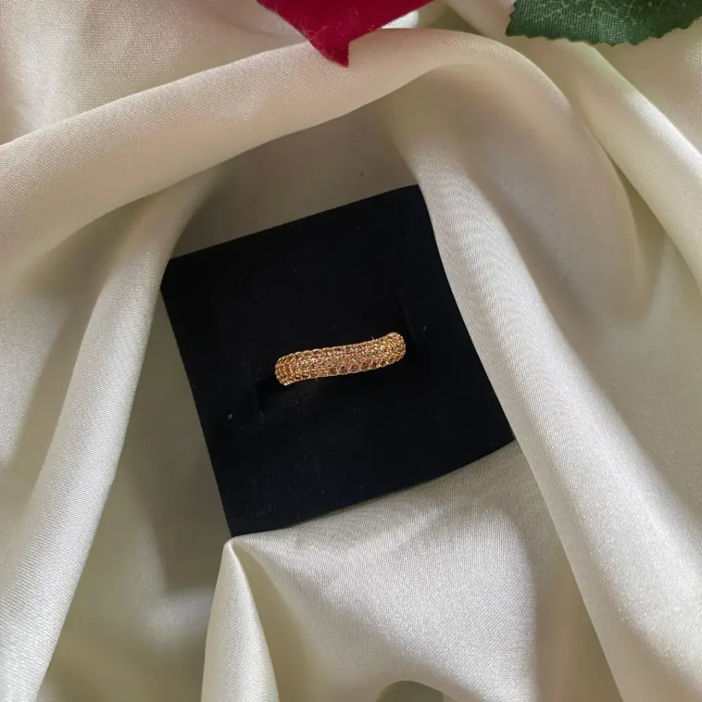 Pavé CZ Gold-Plated Band Ring