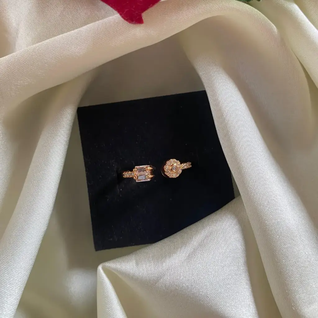 Dual Design Gold-Plated Adjustable Ring