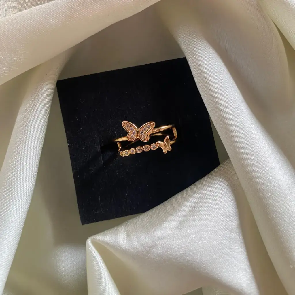 Butterfly Design Dual Band Ring