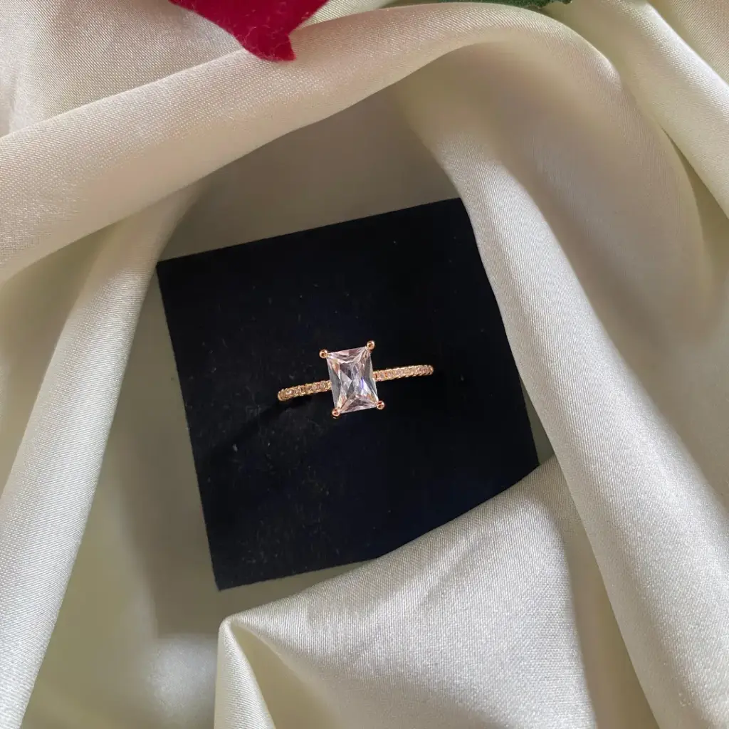 Elegant Princess Cut Solitaire Ring