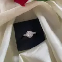 Floral Halo Solitaire CZ Silver-Plated Ring