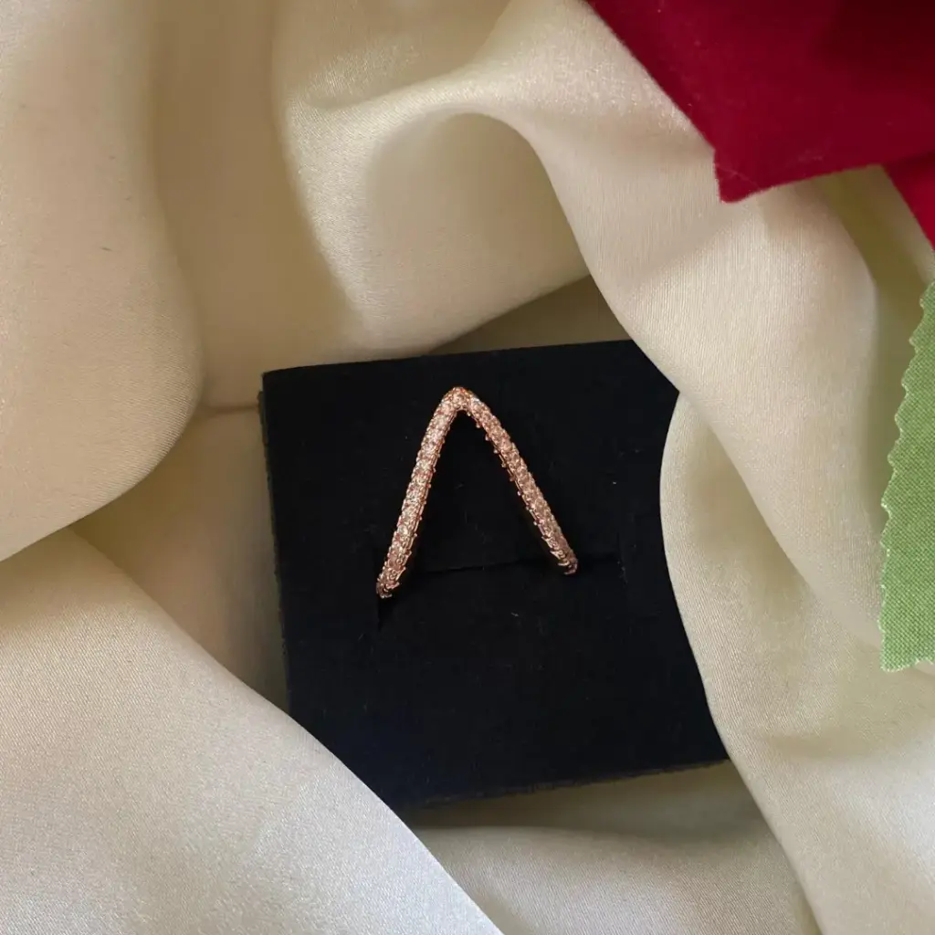 Anti-Tarnish V-Shape Chevron Ring (6)