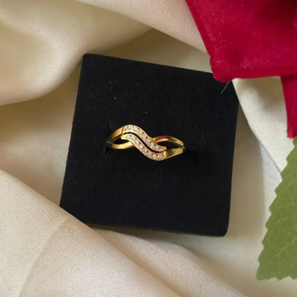 Anti-Tarnish Twin Wave Ring