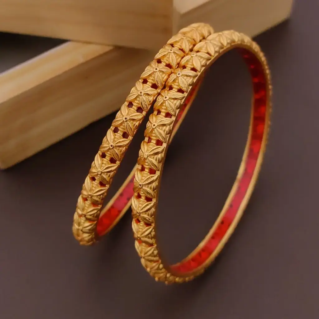 Designer Gold-Plated Bangles (2.4)