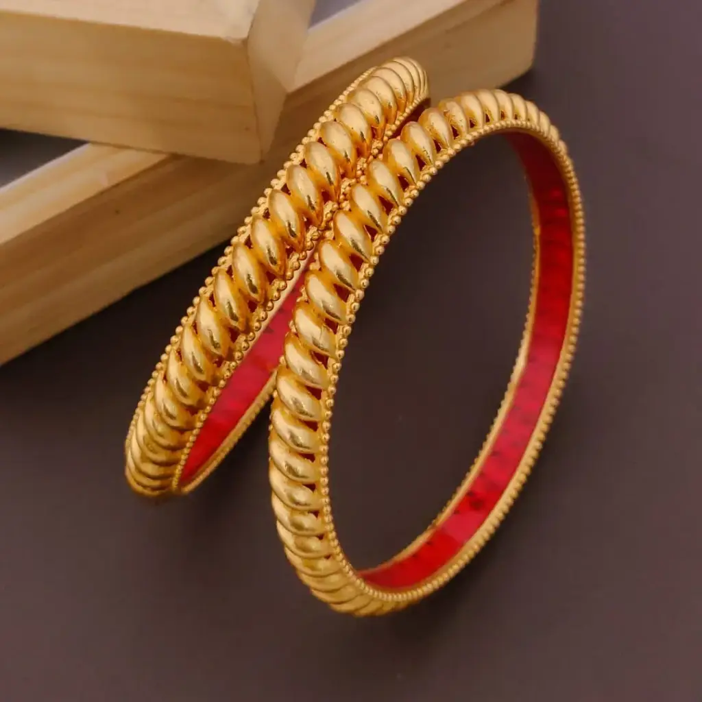 Antique Twisted Rope Gold-Plated Bangles (2.4)