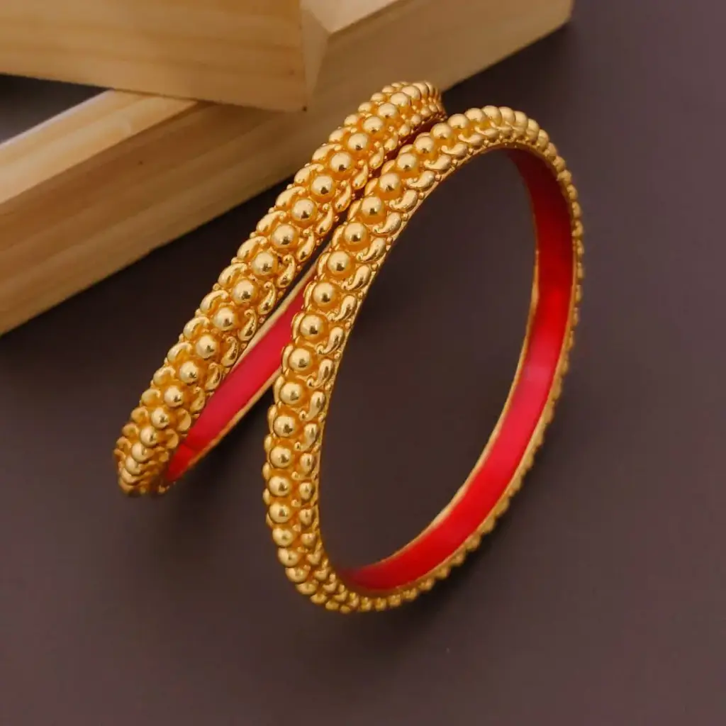Bold Bubble Gold-Plated Bangles (2.4)