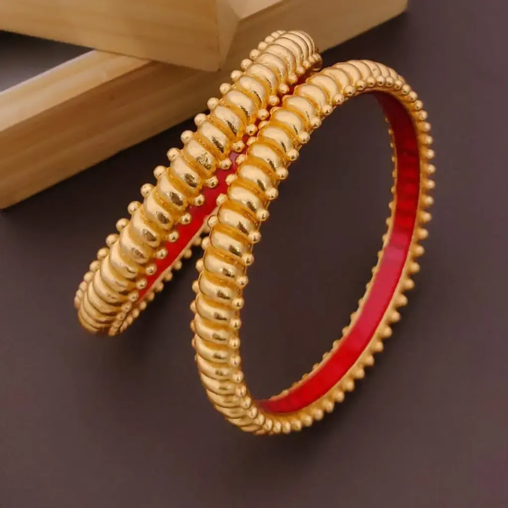 Bold Gold-Plated Bangles (2.4)