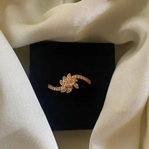 Rose Gold Plated American Diamond Ring  