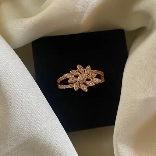 Rose Gold Plated American Diamond Ring  