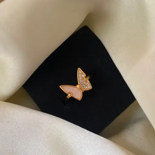 Rose Gold Plated American Diamond Ring  