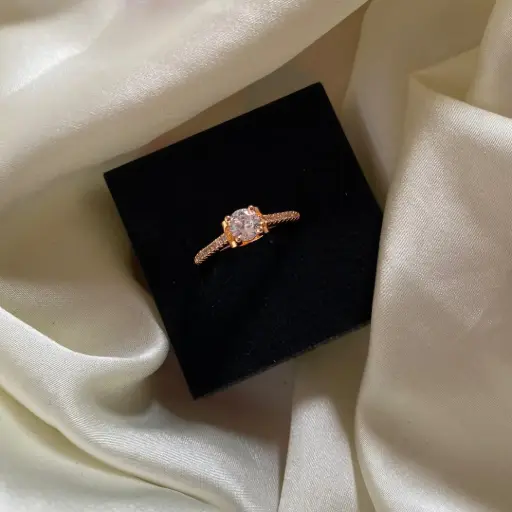 Rose Gold Plated American Diamond Ring 