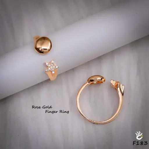 DC Jewelry Finger Ring – Rosegold Polished | American Diamond Ring 