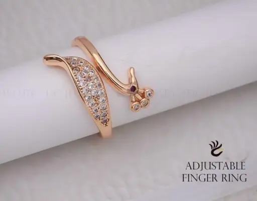 DC Jewelry Curved Leaf & Vine Ring