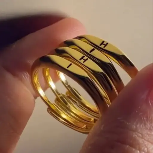 Initial Letter adjustable ring